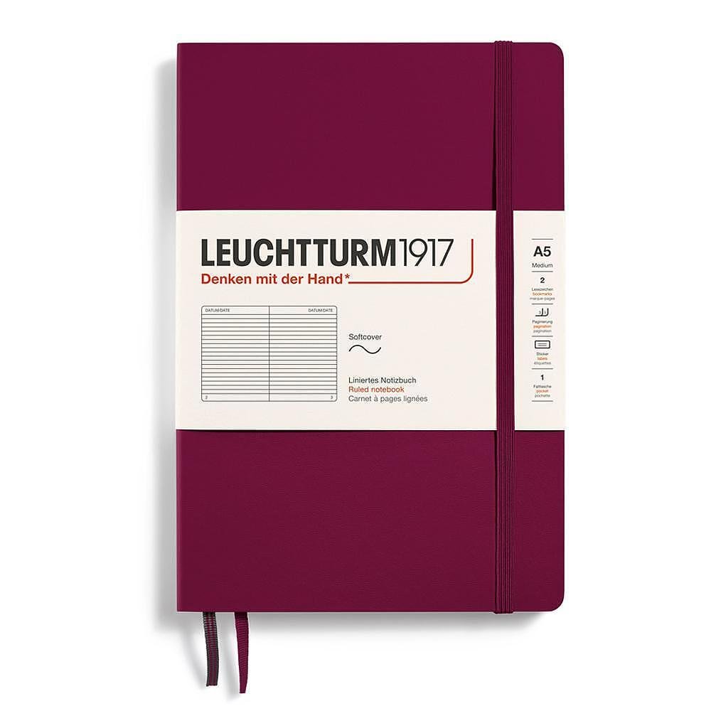 Тефтер A5 Leuchtturm1917 Notebook Classic Port Red, мека корица, на редове