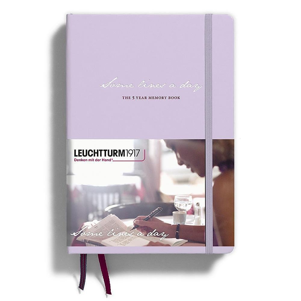 Тефтер А5 Leuchtturm1917 Some Lines a day - 5 години, Lilac, твърди корици