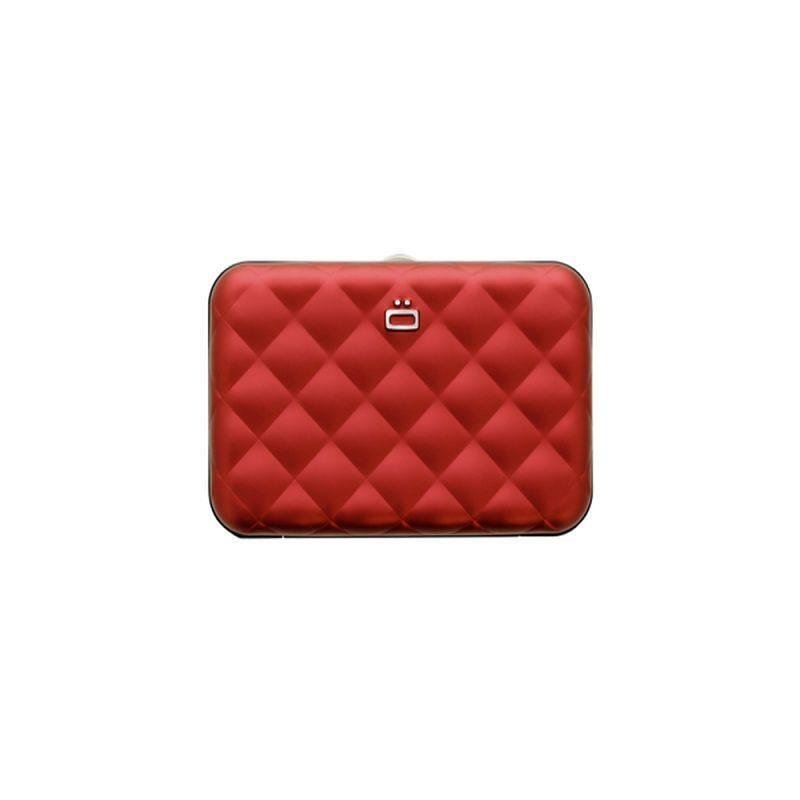 Дамски портфейл OGON Quilted Button, червен