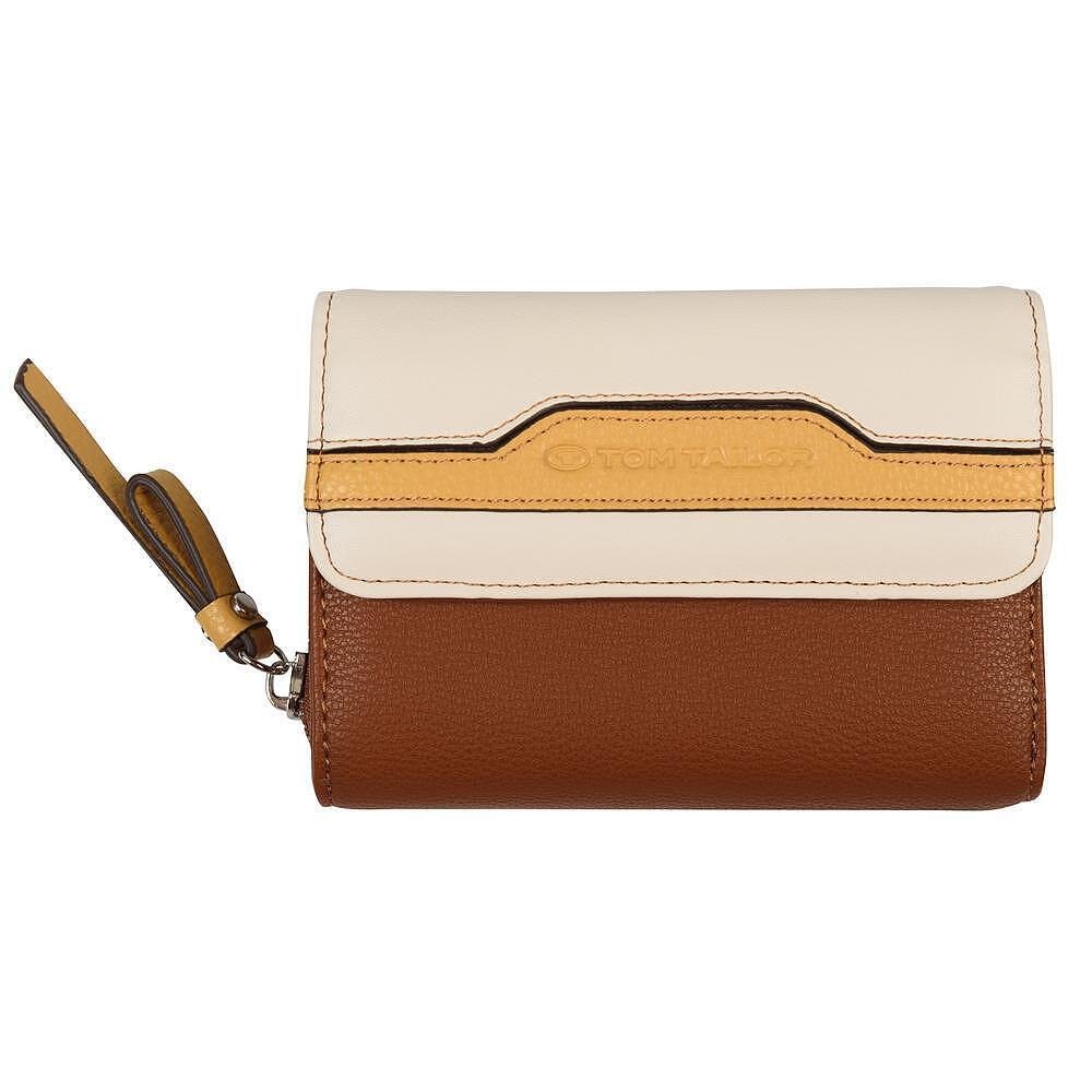 Дамски портфейл с капак Tom Tailor - JULE Mixed Cognac