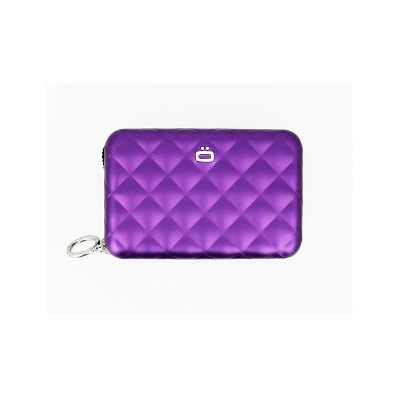 Дамски портфейл OGON Quilted Zipper, виолетов