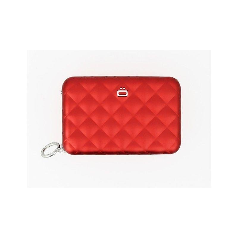 Дамски портфейл OGON Quilted Zipper, червен