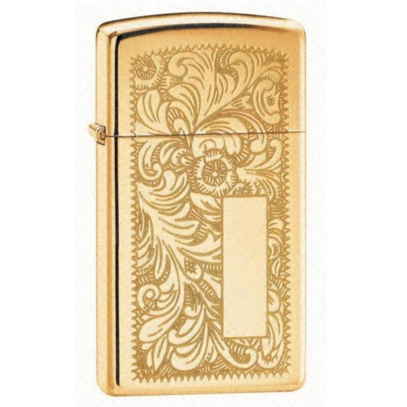 Запалка Zippo 1652B Venetian Polished Brass, Slim