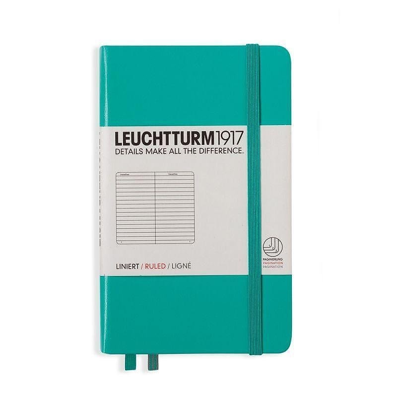 Тефтер А6 Leuchtturm1917 Notebook Pocket Emerald, твърди корици, на редове
