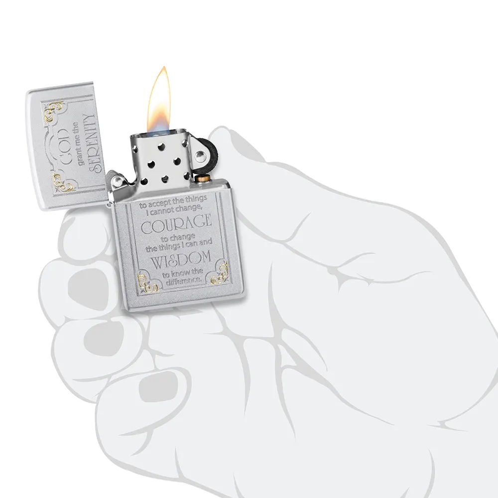 Запалка Zippo Serenity Prayer, Satin Chrome - 4