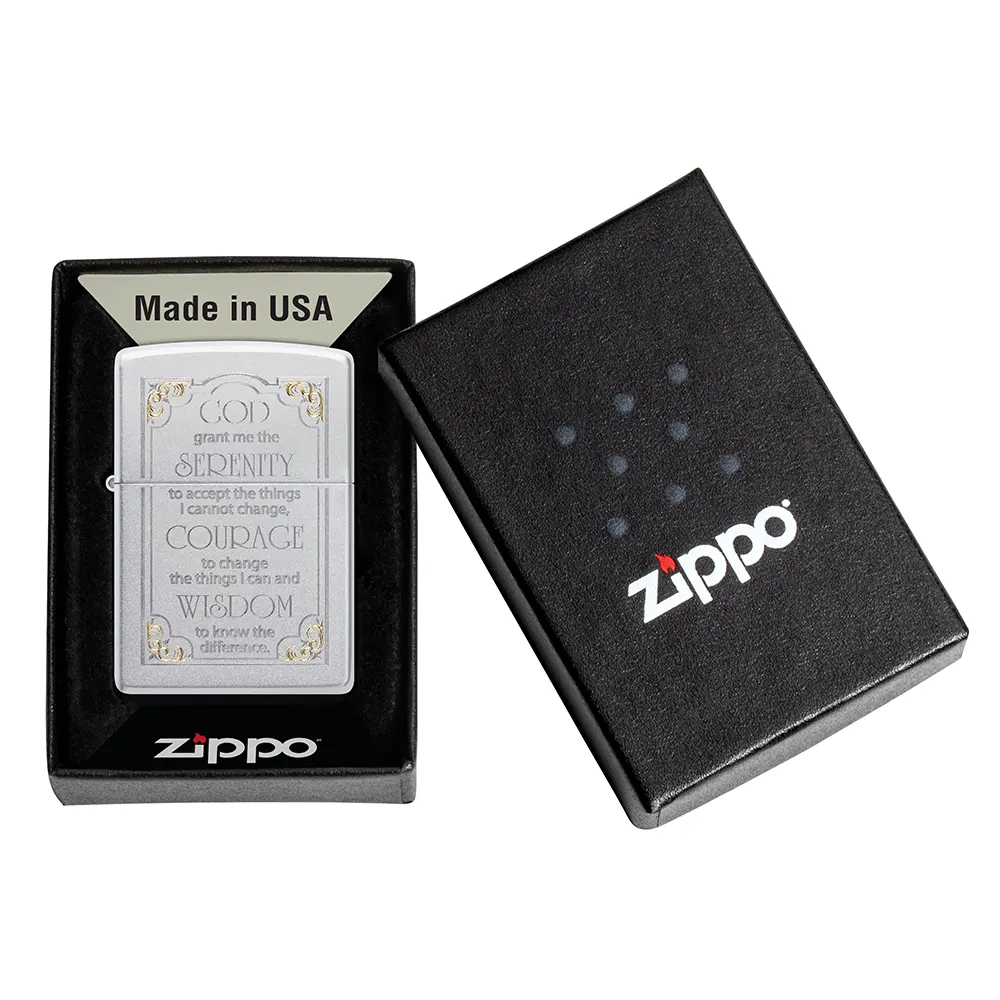 Запалка Zippo Serenity Prayer, Satin Chrome - 5