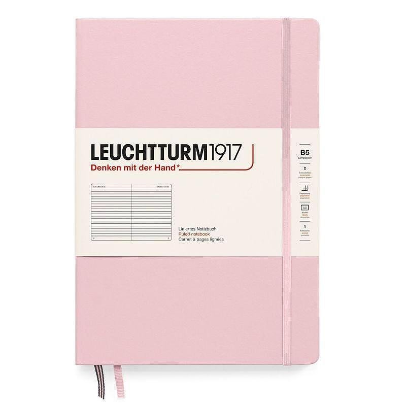 Тефтер B5 Leuchtturm1917 Notebook Composition, твърди корици, Powder, редове