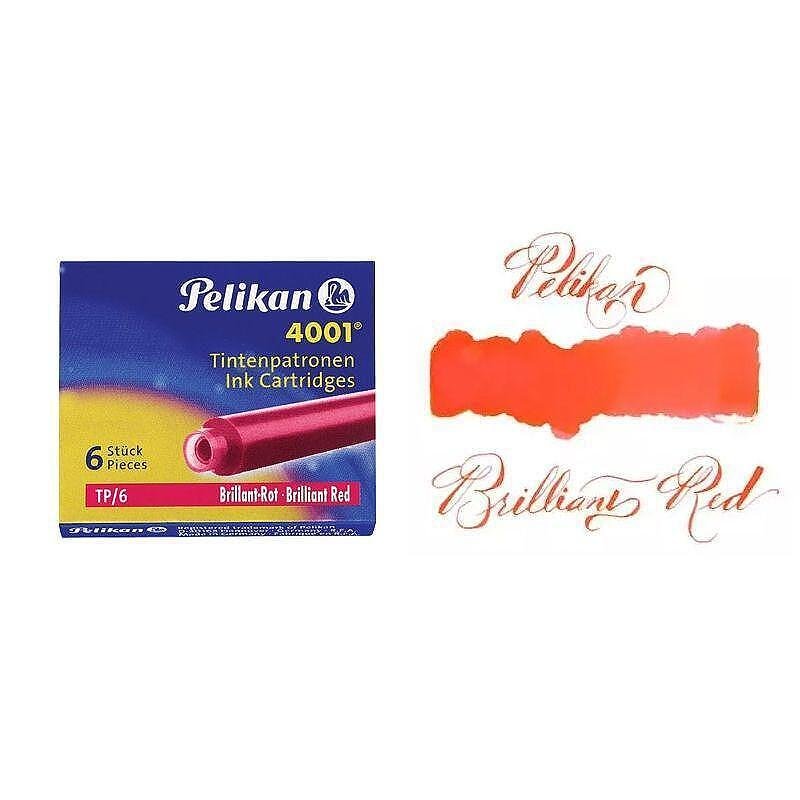 Патрончета Pelikan - къси, 6x броя, червени