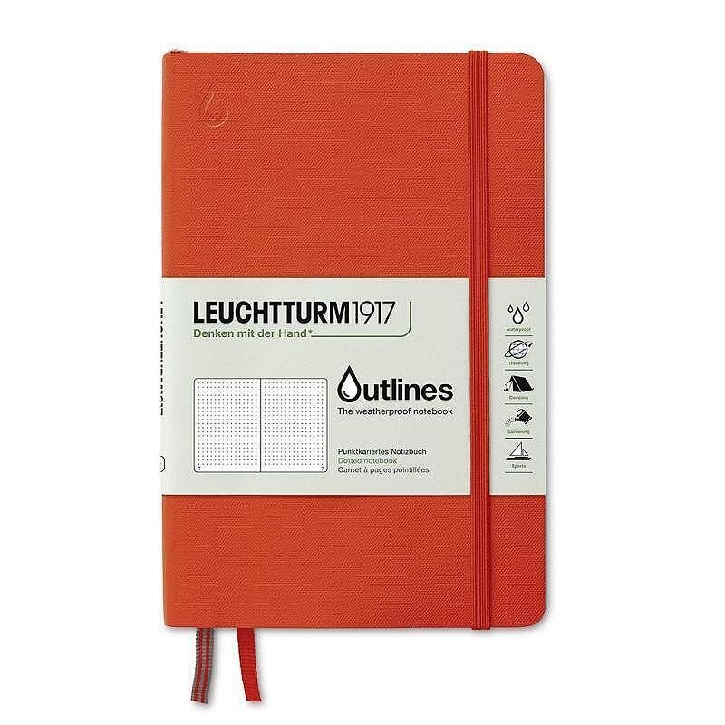 Тефтер Leuchtturm1917 - Outlines, B6+, на точки, оранжев, меки корици, водоустойчив
