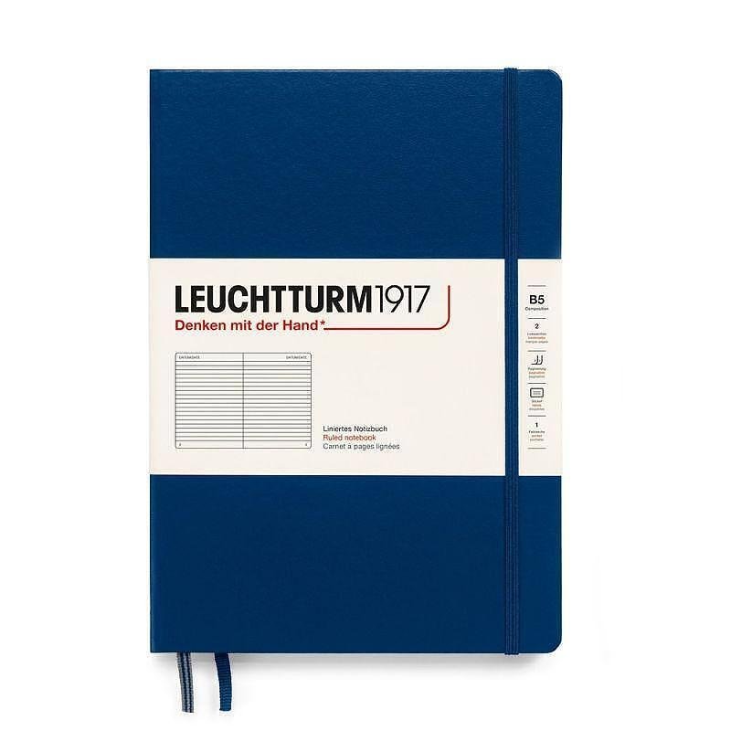 Тефтер B5 Leuchtturm1917 Notebook Composition, твърди корици, Navy, редове