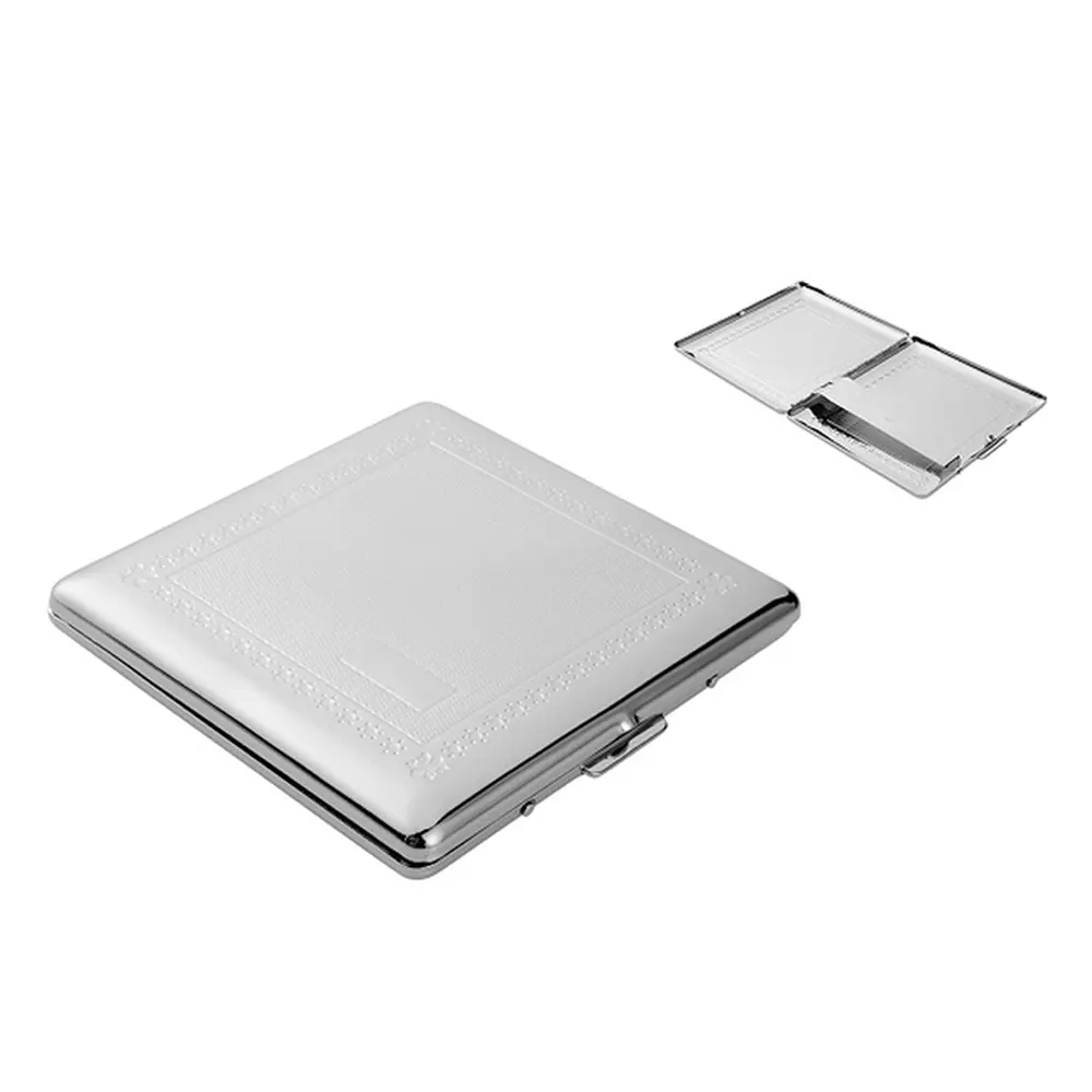 Стилна табакера Angelo chrome с флорални мотиви за 10 цигари - 2