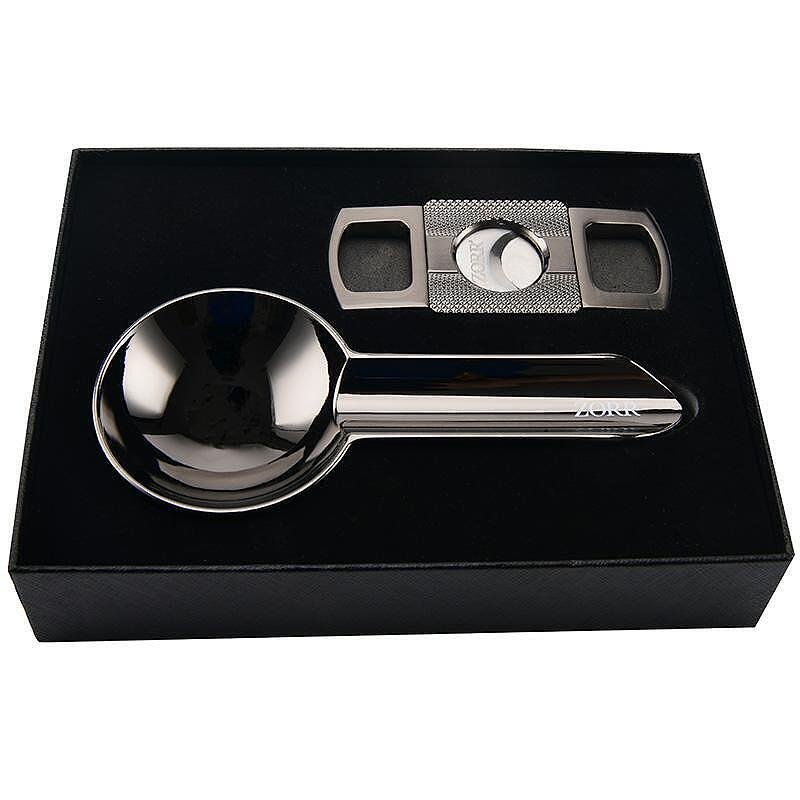 Комплект за пури Zorr - 49351, пепелник и резачка, gunmetal