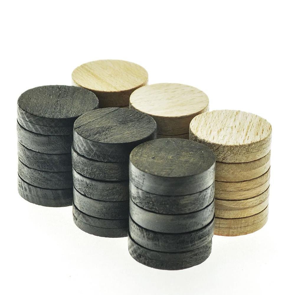 Пулове за табла Manopoulos - Wooden Checkers, дървени, 26мм