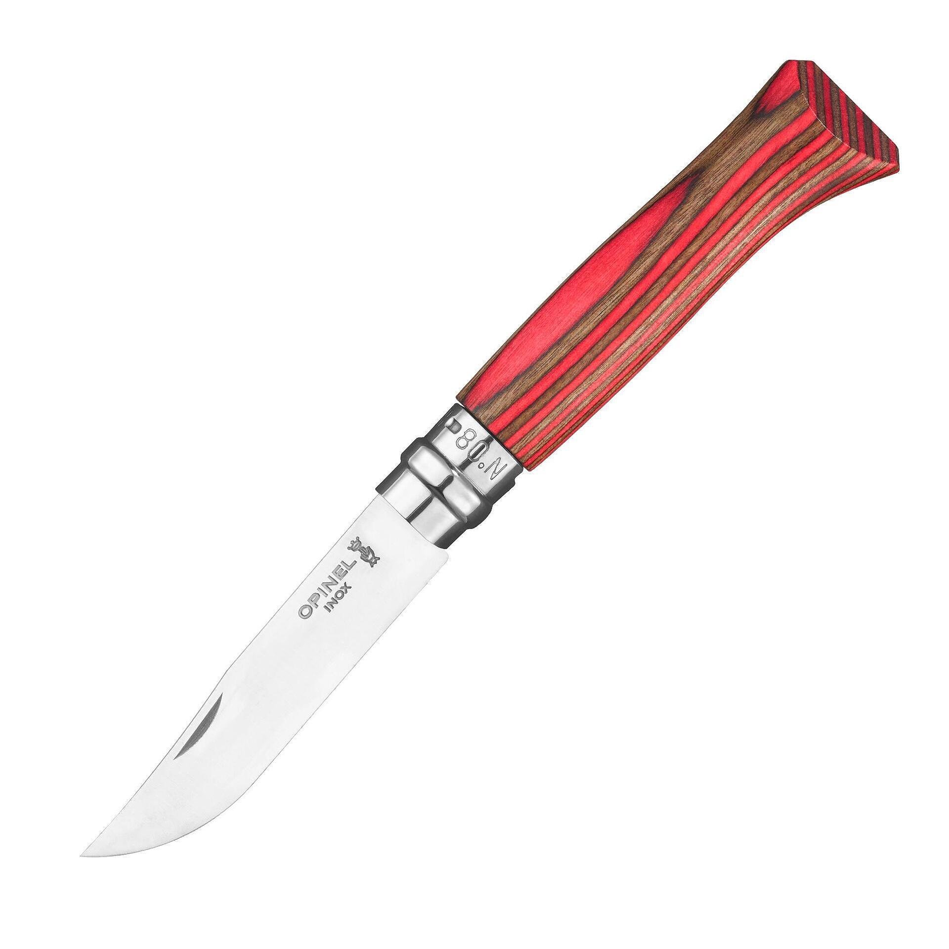 Сгъваем нож Opinel №8 Red Laminated Birch, острие 8.5 см