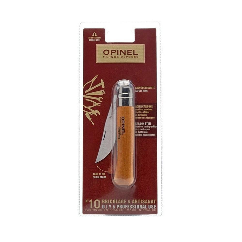 Сгъваем нож Opinel №10 Carbone, острие 10 см, в блистер