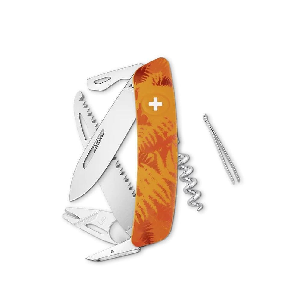 Швейцарско ножче SWIZA - TT05 Tick Tool Orange Fern, 7.5см острие, 12x функции, оранжево