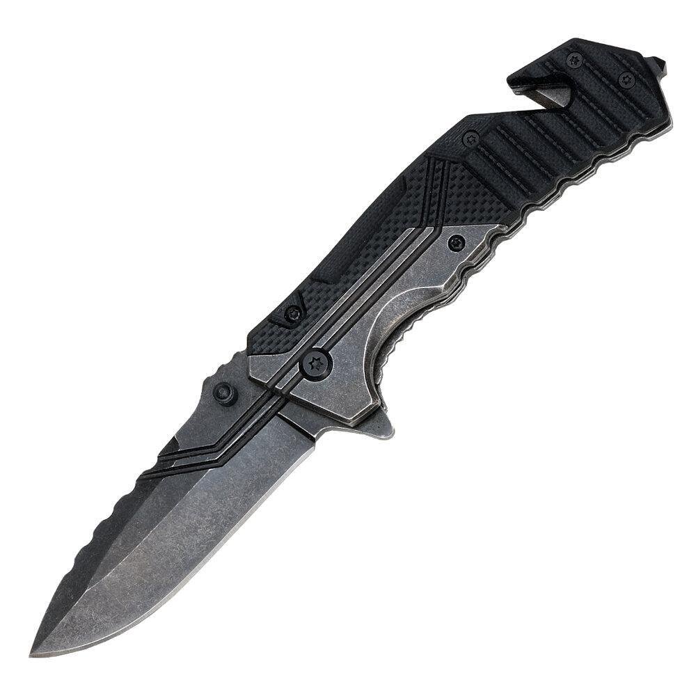 Тактически сгъваем нож Haller - G10, сив-черен