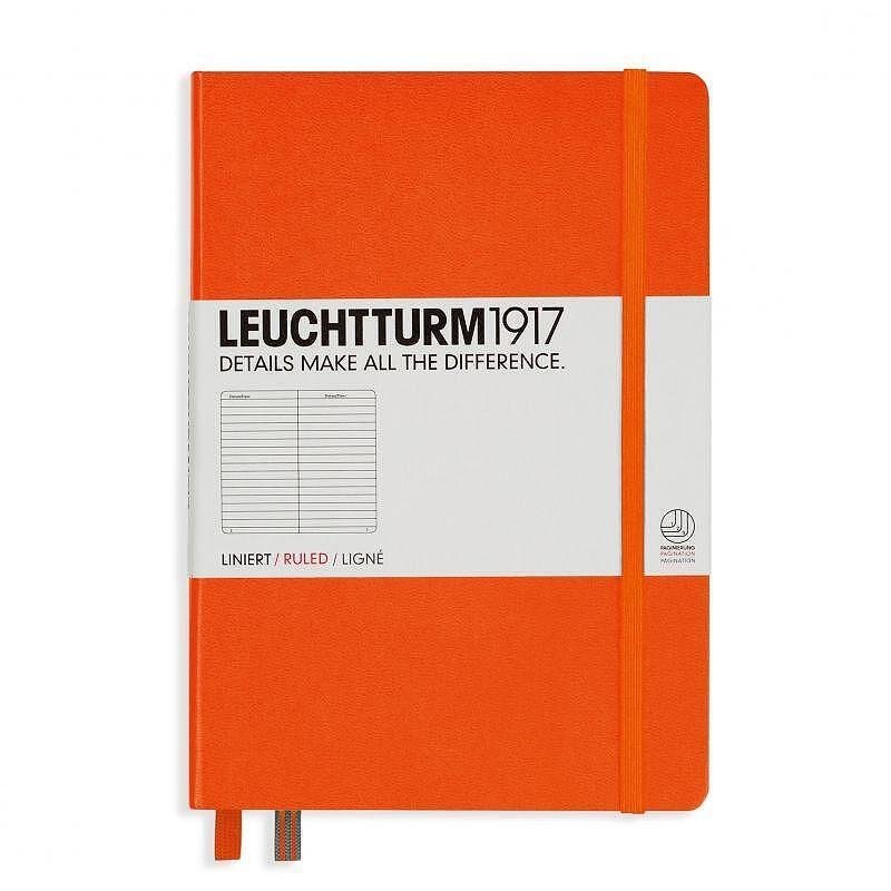 Тефтер А5 Leuchtturm1917 Notebook Medium Orange, твърди корици, на редове