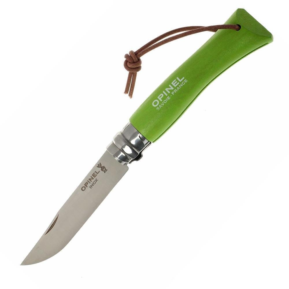 Сгъваем нож Opinel №7 Inox, острие 8 см, бук, зелен