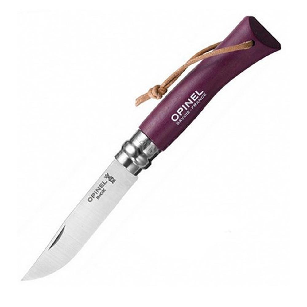 Сгъваем нож Opinel №7 Inox, острие 8 см, бук, лилав