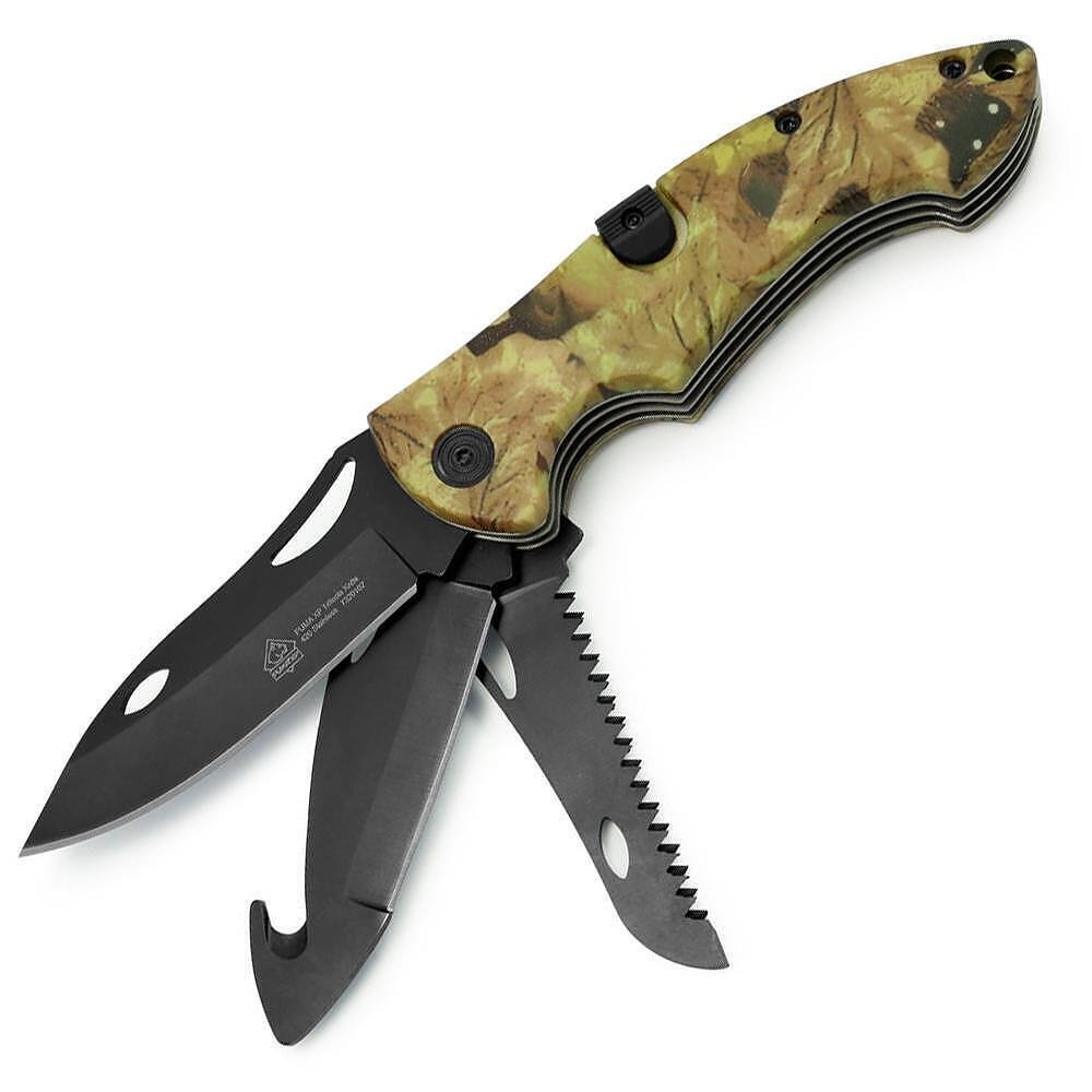 Сгъваем ловен нож PUMA XP - Trifecta 3-blade, 3x остриета по 8см, камуфлаж
