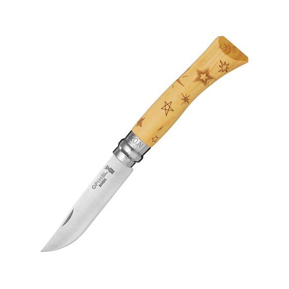 Сгъваем нож Opinel №7 Nature Inox, острие 8 см, дизайн - звезди