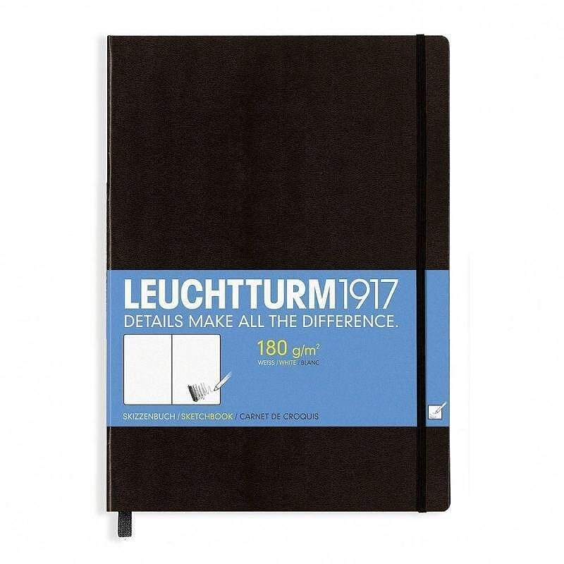 Тефтер А4+ Leuchtturm1917 Sketchbook Master Black, твърди корици