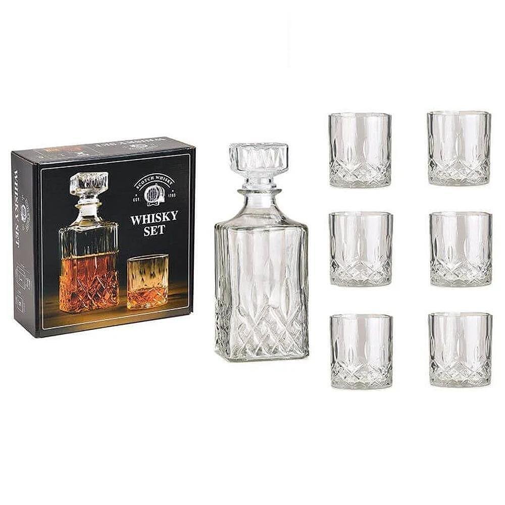 Уиски комплект - 6 чаши и декантер за уиски - Whisky Gift Sets