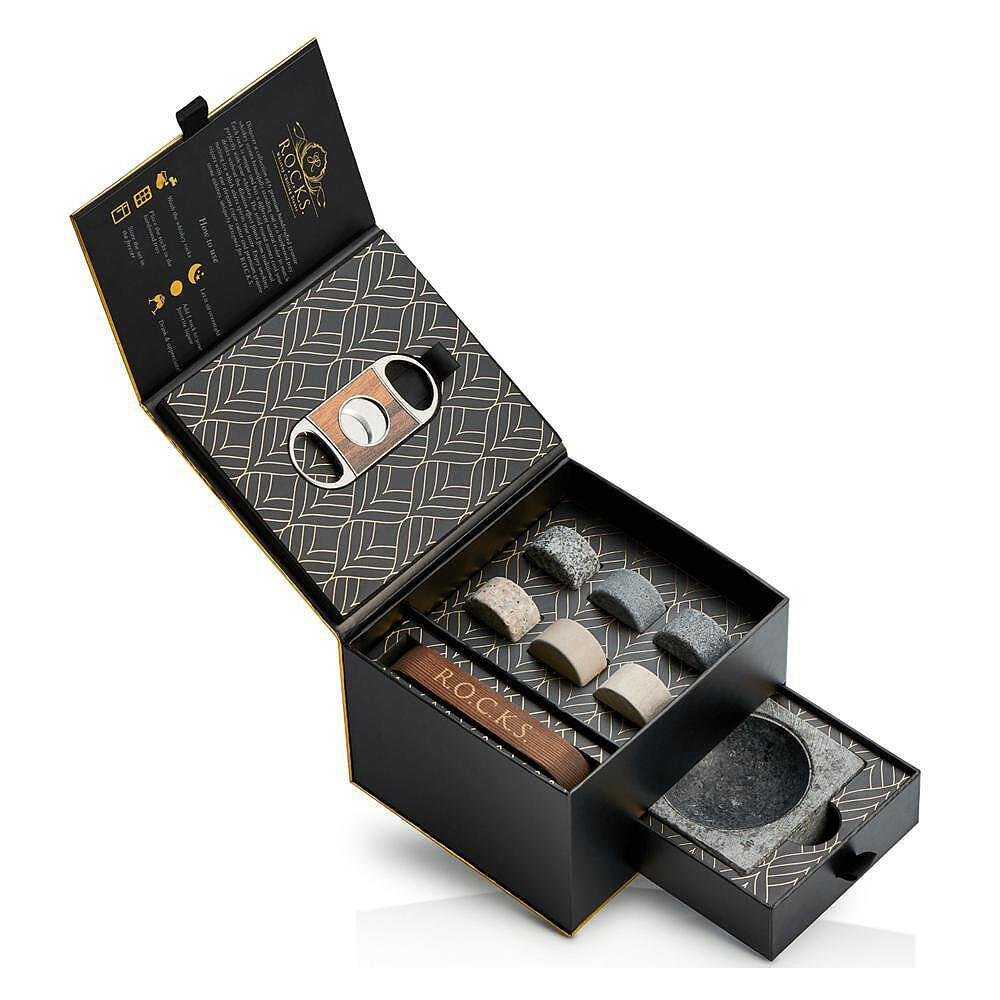 Комплект за уиски и пури R.O.C.K.S. The Gentleman's Set - Cigar Aficionado