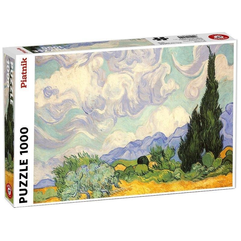 Пъзел Piatnik от 1000 части - Wheat Field With Cypresses