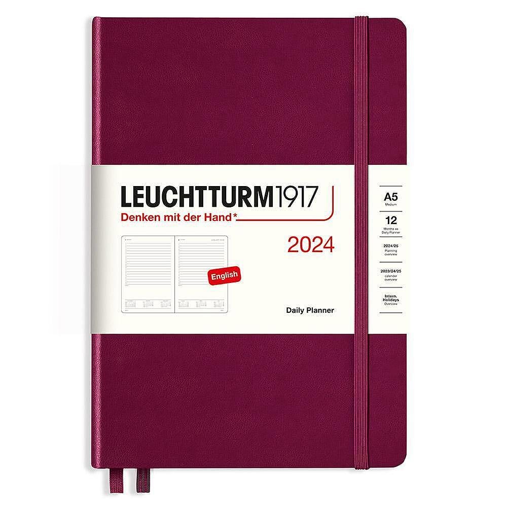 Тефтер А5 Leuchtturm1917 Daily Planner 2024, Port Red