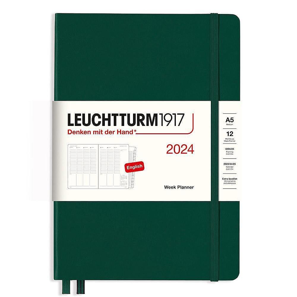 Тефтер А5 Leuchtturm1917 Week Planner 2024, Forest Green