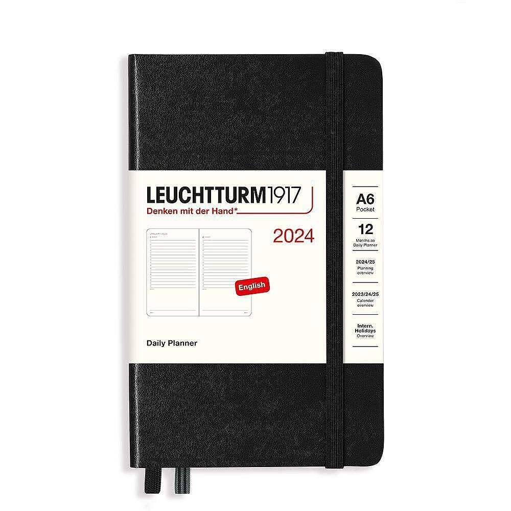 Тефтер A6 Leuchtturm1917 Daily Planner Pocket 2024, Black