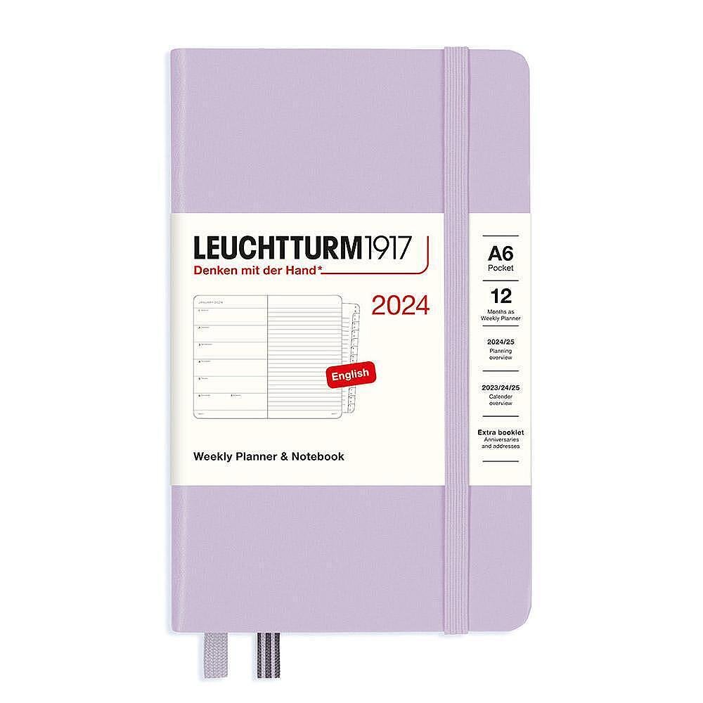 Тефтер A6 Leuchtturm1917 Weekly Planner & Notebook Pocket 2024, Lilac