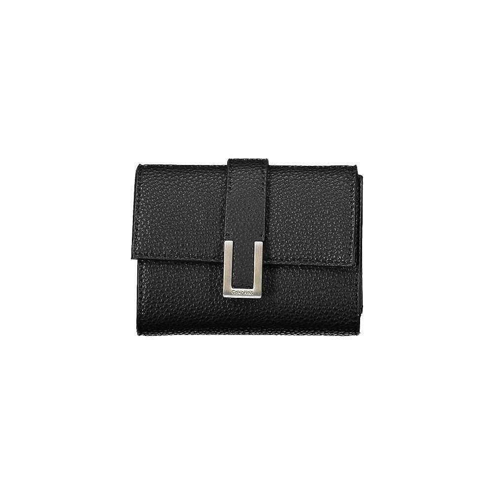 Дамски портфейл Calvin Klein с копче, черен