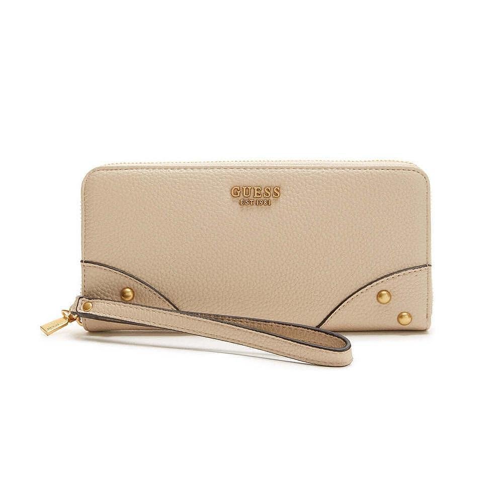 Дамски портфейл Guess с цип, бежов