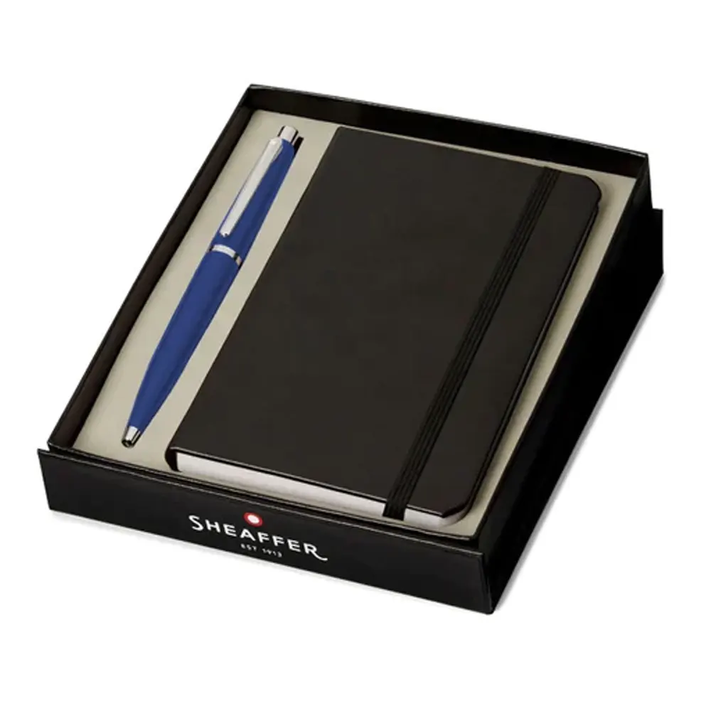 Комплект Sheaffer - химикалка VFM Neon Blue и тефтер А6