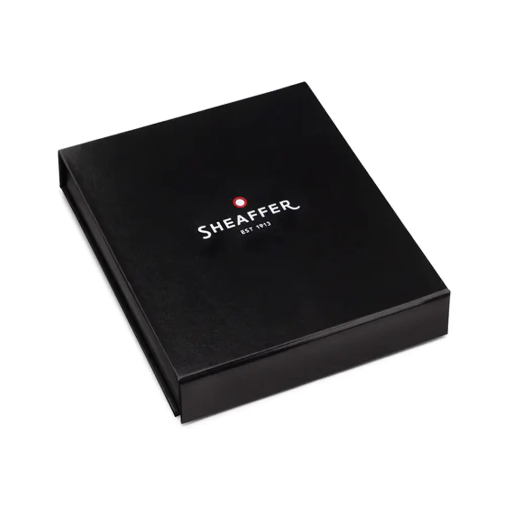 Комплект Sheaffer - химикалка 300 Glossy Black и настолен часовник - 7