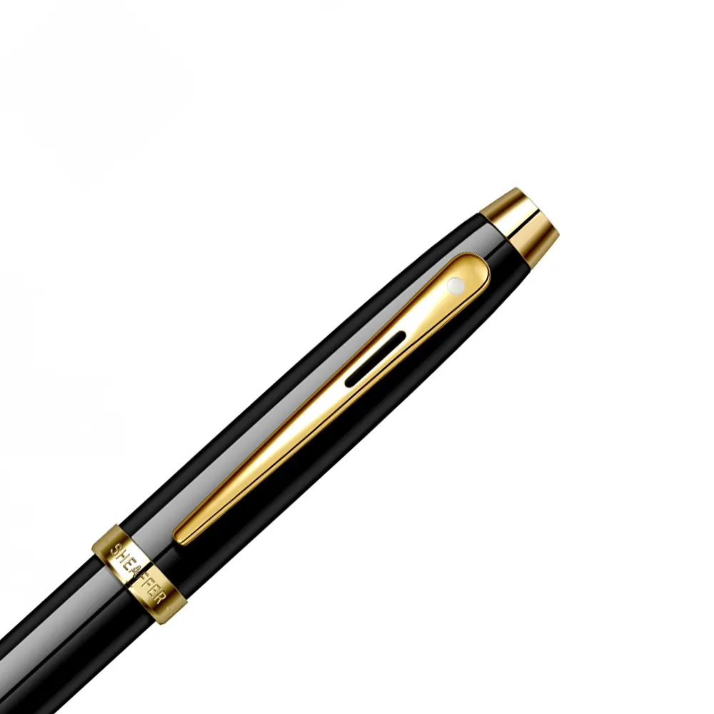 Комплект Sheaffer - химикалка 100 Glossy Black с настолен часовник - 6