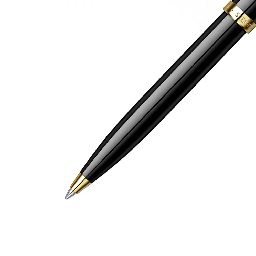 Комплект Sheaffer - химикалка 100 Glossy Black с настолен часовник - 8