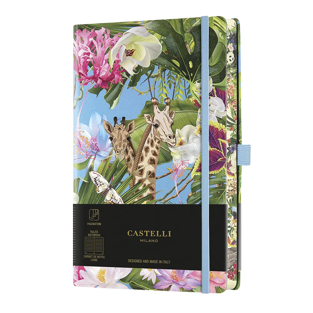 Тефтер Castelli Milano Eden - Giraffe, 13см x 21см, на редове