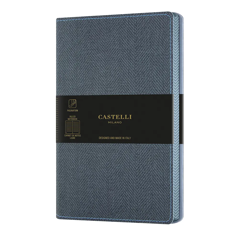 Тефтер Castelli Milano Harris - Slate Blue, 13см х 21 см, на редове