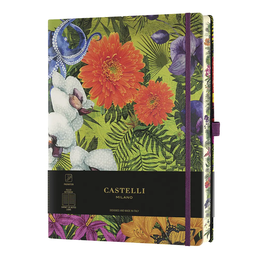 Тефтер Castelli Milano Eden - Orchid, 19см x 25см, на редове