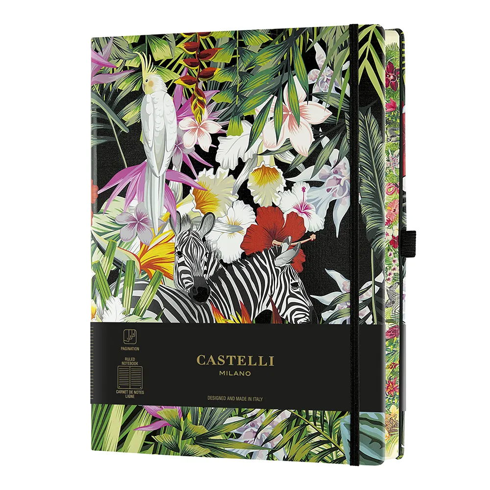 Тефтер Castelli Milano Eden - Zebras, 19см x 25см, на редове