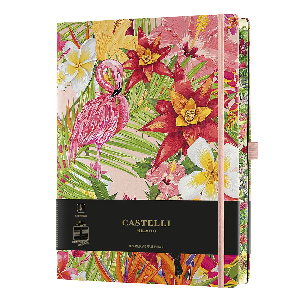 Тефтер Castelli Milano Eden - Flamingo, 19см x 25см, на редове