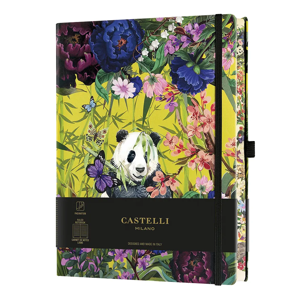 Тефтер Castelli Milano Eden - Panda, 19см x 25см, на редове
