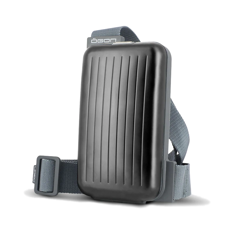 Слинг чанта-калъф за смартфон OGON - Phone Bag, с вграден портфейл, черна
