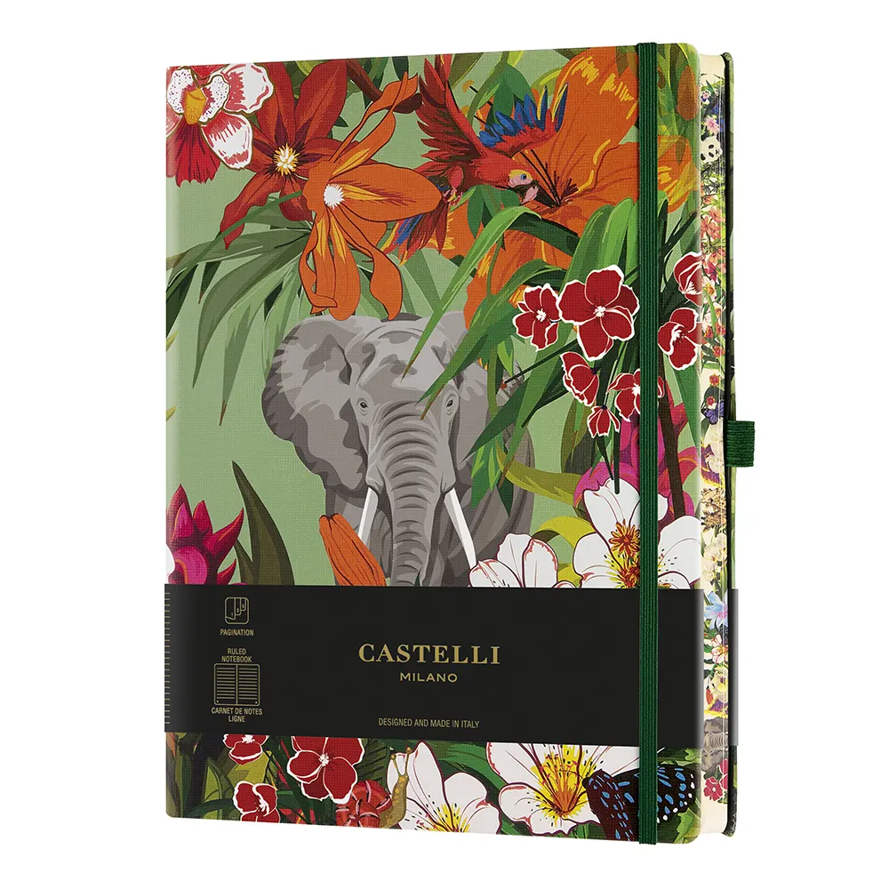 Тефтер Castelli Milano Eden - Elephant, 19см x 25см, на редове