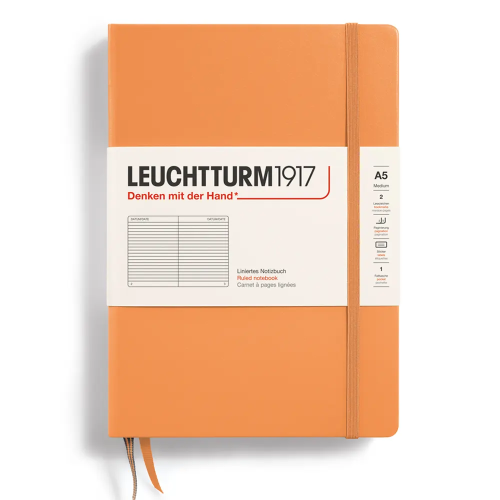 Тефтер Leuchtturm1917 New Colours - Apricot, A5, твърди корици, на редове