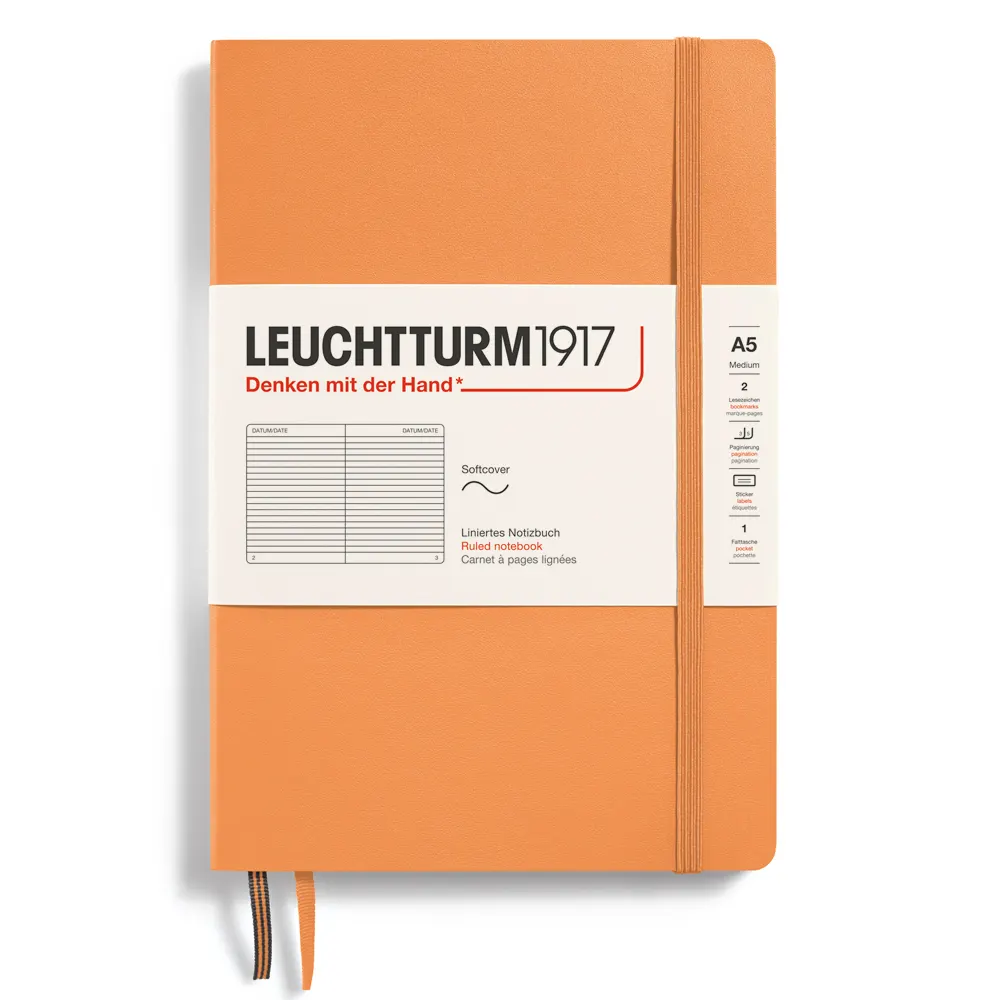 Тефтер Leuchtturm1917 New Colours - Apricot, A5, мека корица, на редове